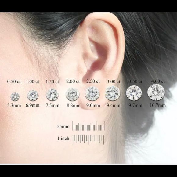 2 carat diamond stud earrings - Picture 5 of 6